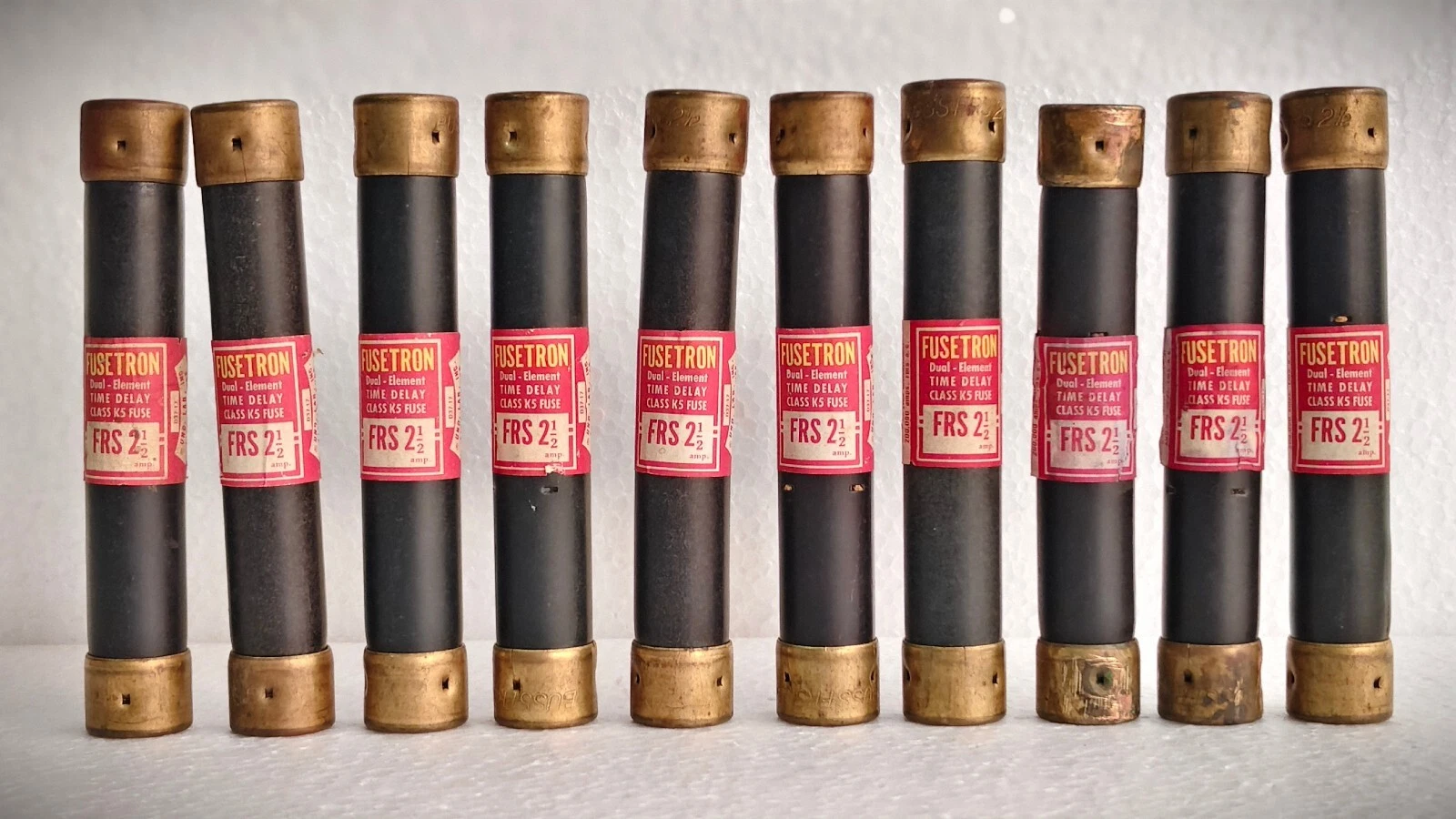 Fusetron FRS-2 1/2  Dual-Element Time Delay Current Limiting Fuse Lot of 10 Pcs